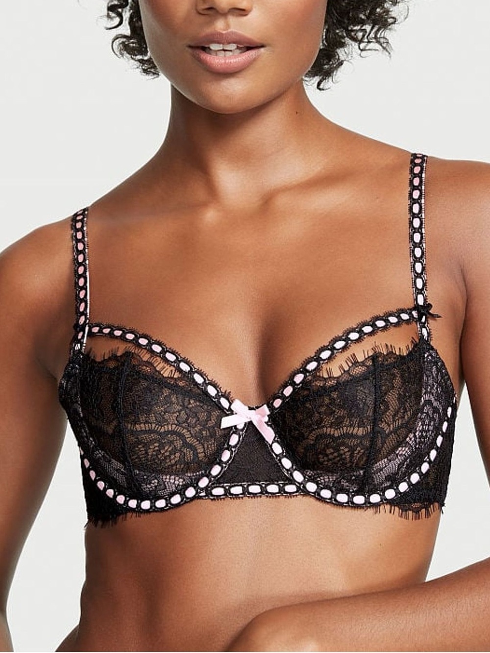 Victoria's Secret Dream Angels Black Unlined Balcony Lace Unlined Balcony Bra